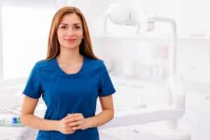 Dentist in a modern clinic representing Google Ads for dental practices
